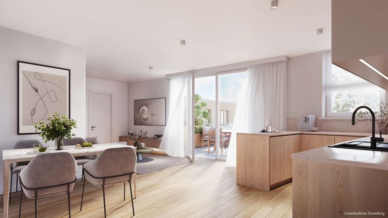 Helle 2‑Zimmer‑Wohnung mit offenem Wohn‑/Essbereich & Balkon
